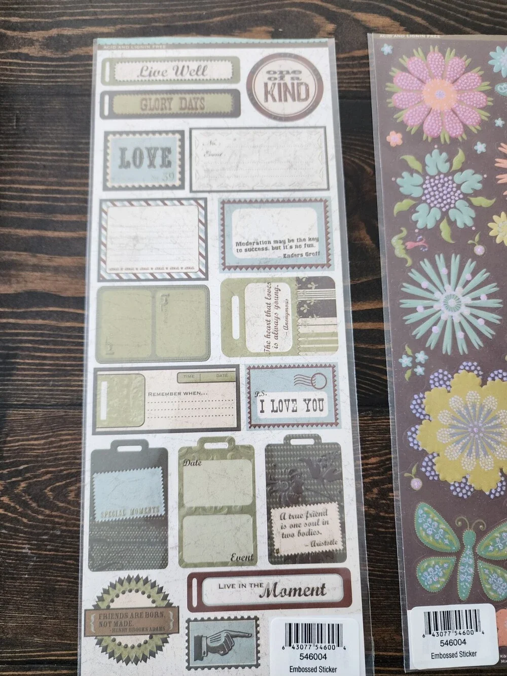 Scrapbooking Stickers - Flowers Groovy Jumbo Sheets - K&Co Lot New Retired #22
